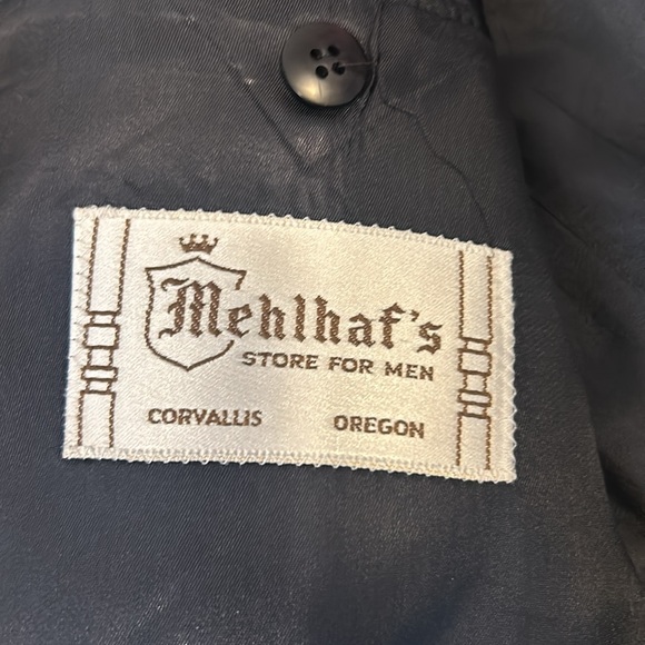 Vintage Navy blue wool blazer suiting S. Cohen fabric Canada. USA Eugene Oregon - Picture 5 of 8